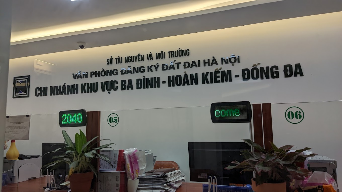 Văn phòng đăng ký đất đai Quận Hoàn Kiếm - nơi đóng dấu kiểm định nội nghiệp bản vẽ đo đạc